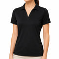 Damen Poloshirt Größe L Schwarz mit Kurzarm und V-Ausschnitt