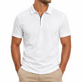 Herren Poloshirt Größe M aus Synthetik Weiß mit Reißverschluss sportlich