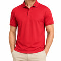 Herren Poloshirt XL Rot Kurzarm mit Kragen