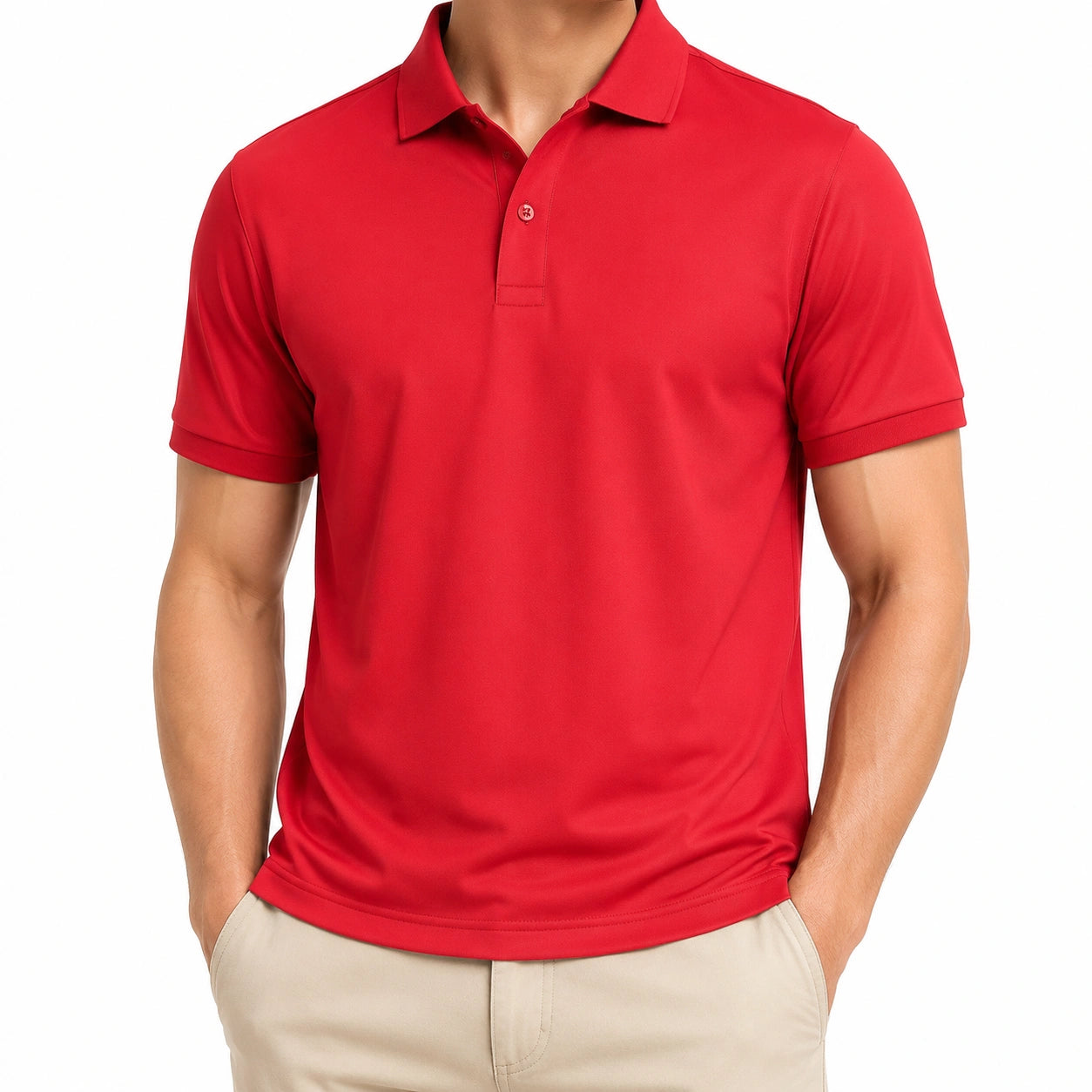 Herren Poloshirt XL Rot Kurzarm mit Kragen