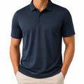 Herren Poloshirt XL aus Synthetikgewebe in Dunkelblau mit Kurzarm