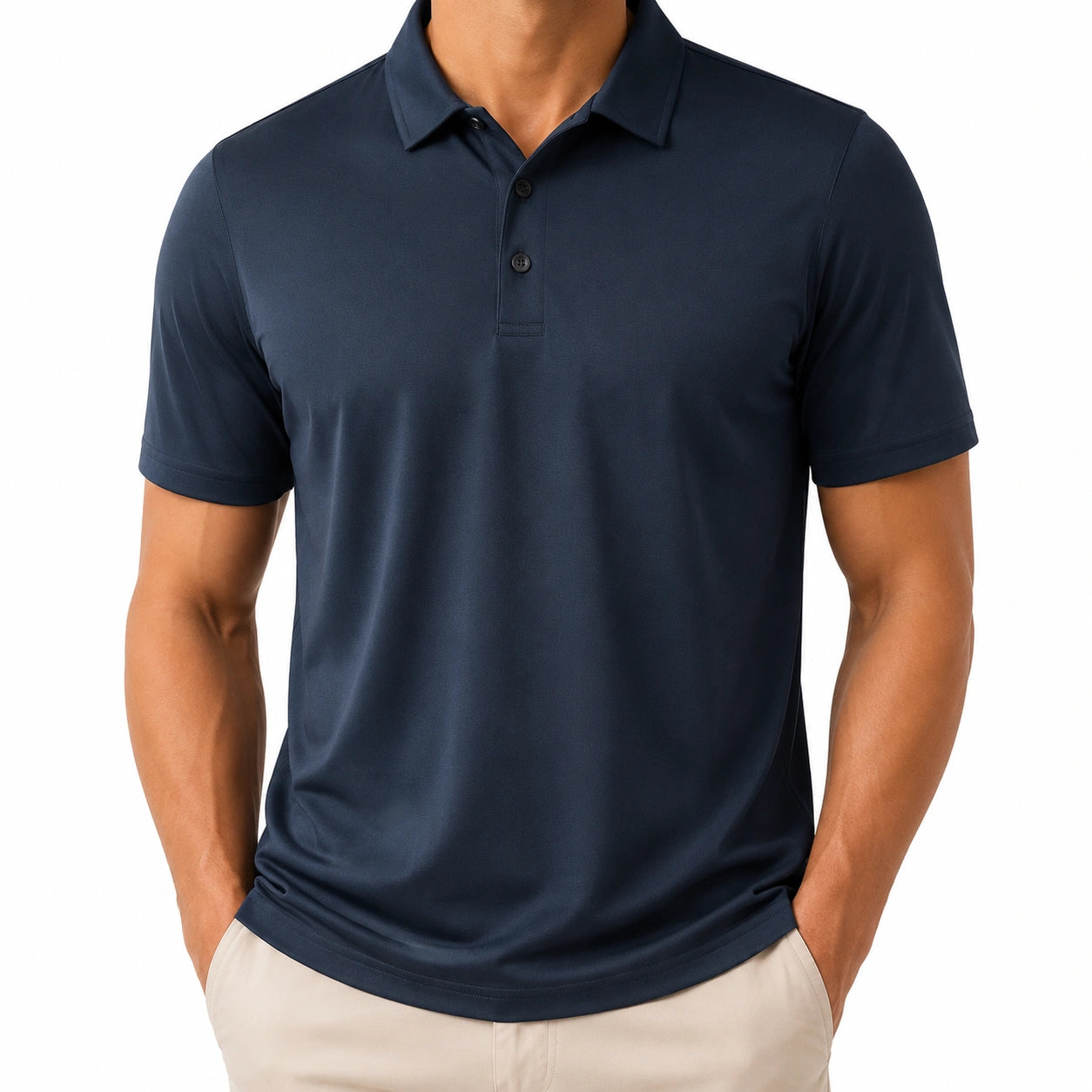 Herren Poloshirt XL aus Synthetikgewebe in Dunkelblau mit Kurzarm