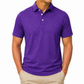 Herren Poloshirt XL Violett Kurzarm mit Knopfleiste