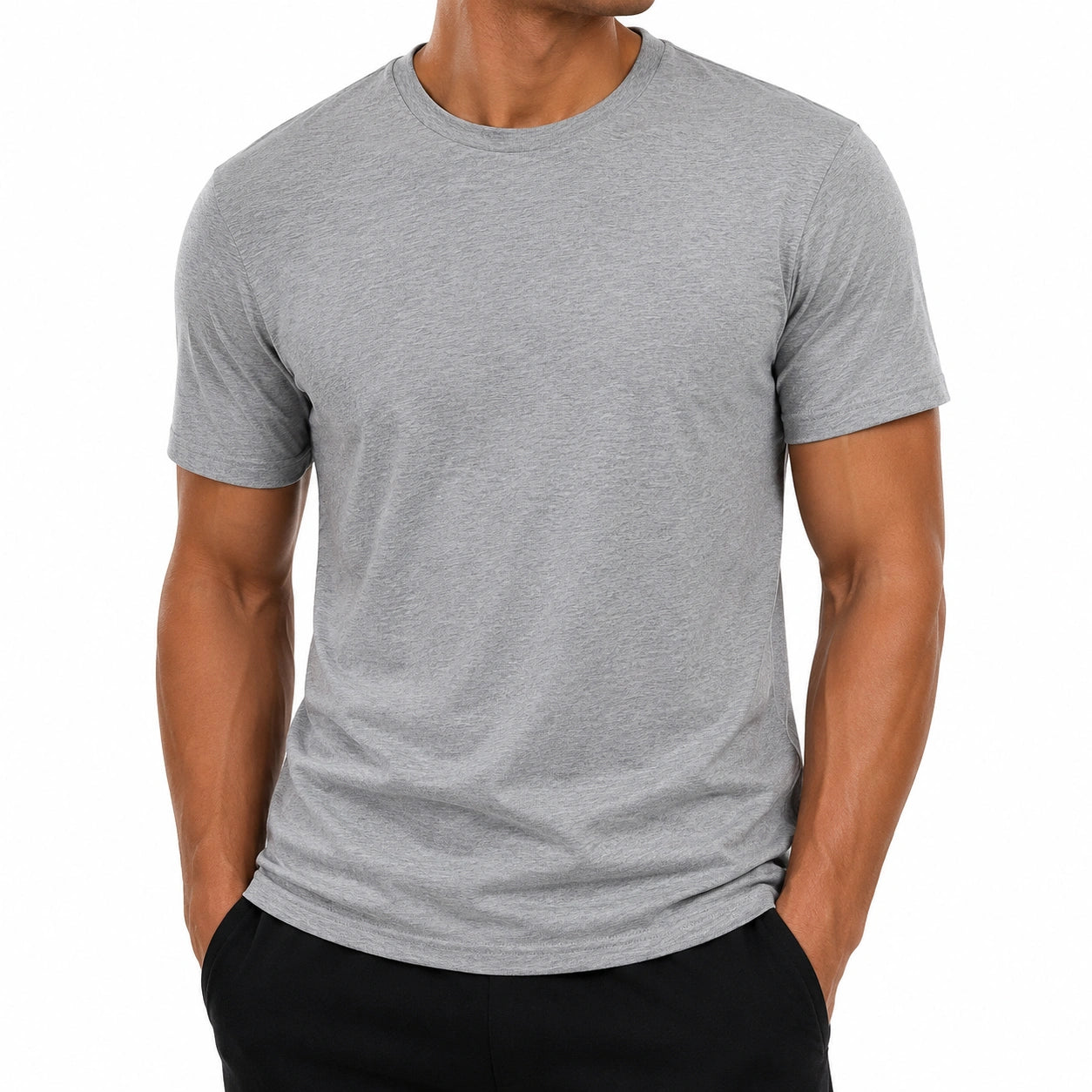 Herren T-Shirt Größe M Grau Kurzarm Rundhals Freizeit