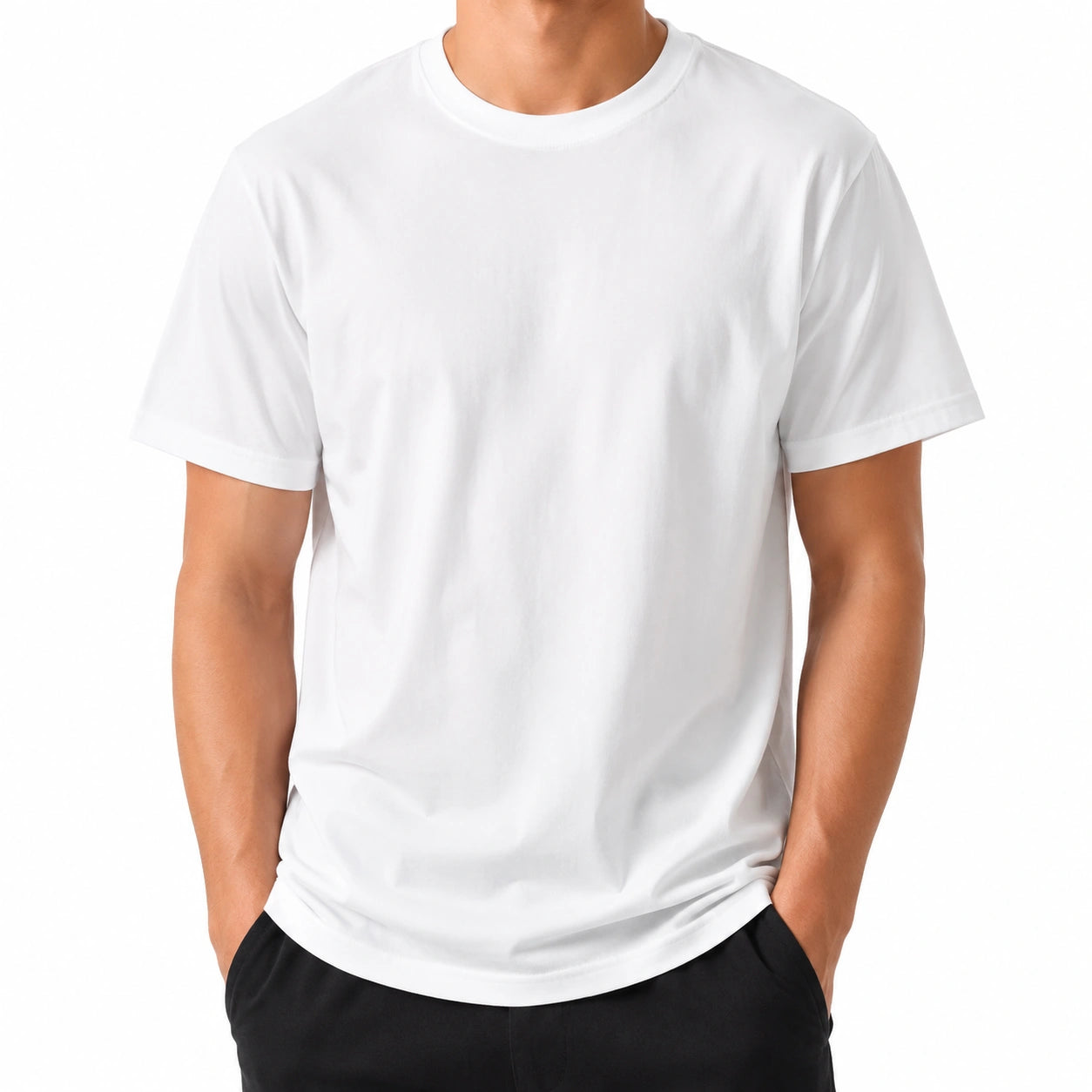 Herren T-Shirt XL Weiß Kurzarm Rundhals Freizeit