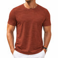 Herren T-Shirt XL aus Textil in Rostrot mit Rundhalsausschnitt für Freizeit