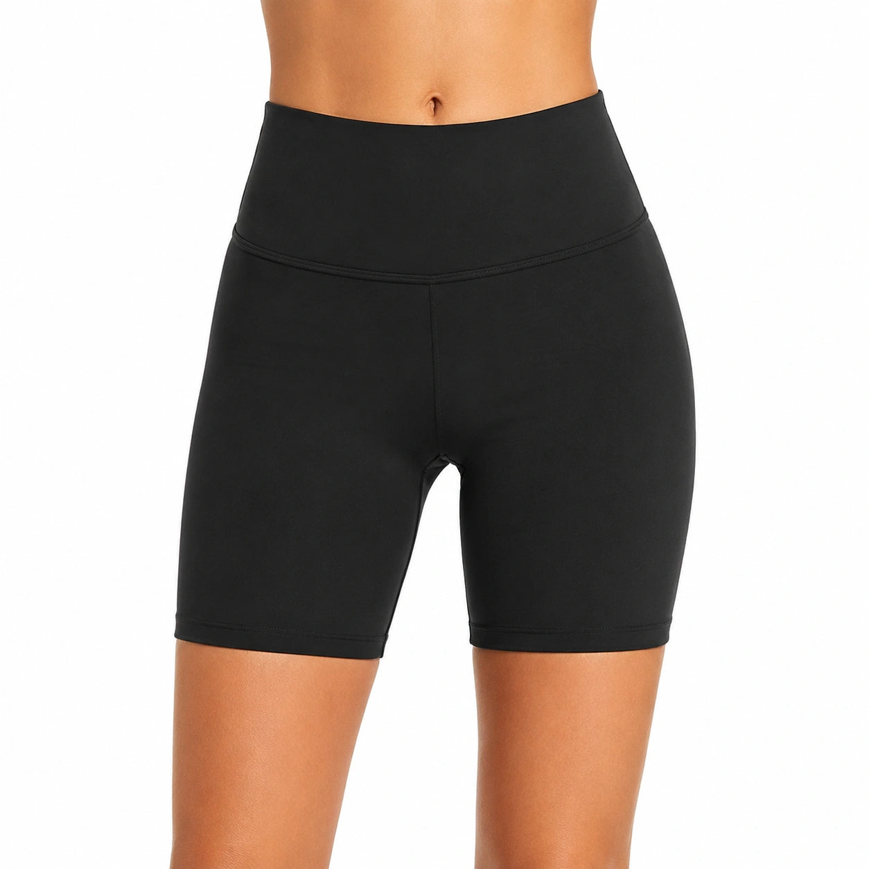Damen Radlerhose Größe S aus elastischem Funktionsstoff Schwarz mit hohem Bund für Sport