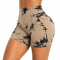 Damen Radlerhose Größe M aus elastischem Stoff Beige Schwarz mit hohem Bund