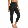 Damen-Sportleggings Größe L aus elastischem Mischgewebe in Schwarz mit hohem Bund für Training